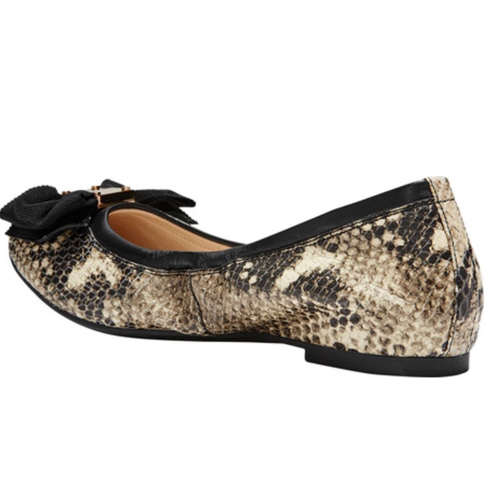 Cole Haan Tali Soft Bow Leather Snake Ballet Flat - Picture 3 of 14